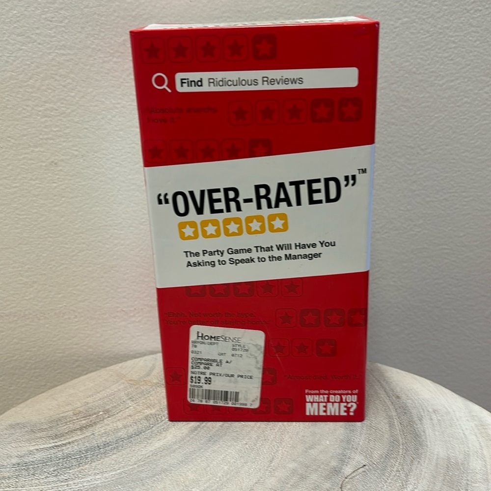 NWT party game Overrated
